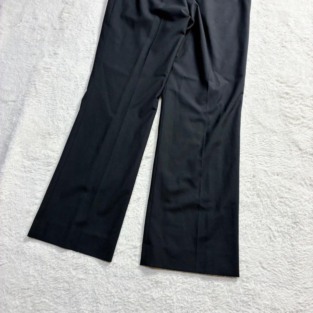極美品 コムサイズム パンツスーツ ２点セット 黒 ブラック ウール混 春物