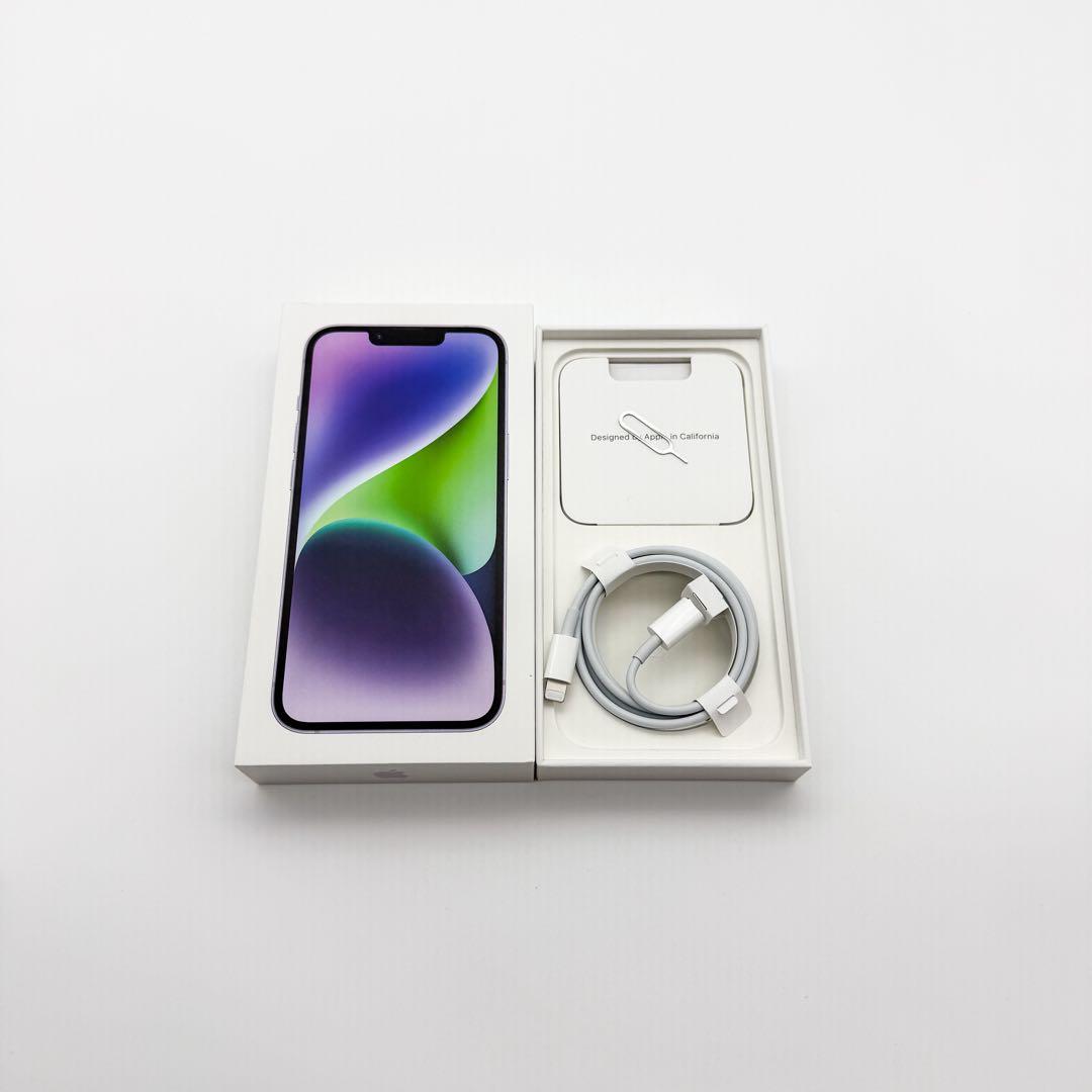 【未使用級】Apple アップル iPhone 14 パープル 本体 付属品付き