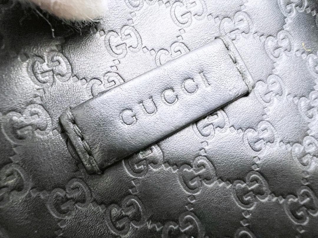 GUCCI　グッチ　マクロシマ　エンボス　ハンドバッグ　黒　449663