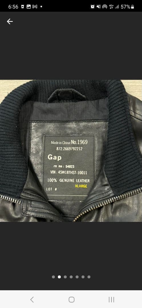 90's レザージャケット ギャップ　GAP 本革 XL ブラック