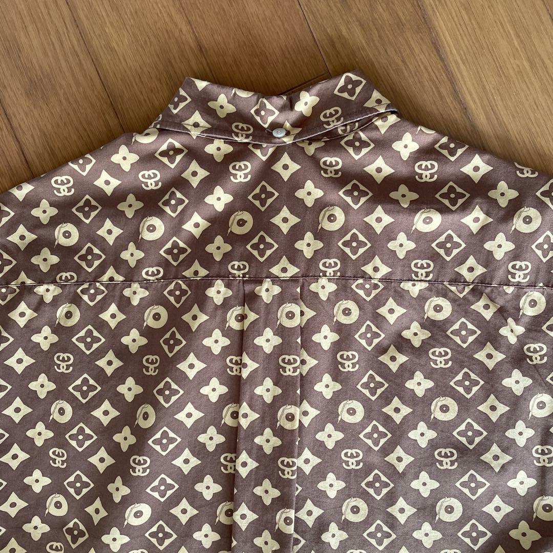 Old Stussy ボタンダウンシャツ 茶系 Mサイズ(大きめ)