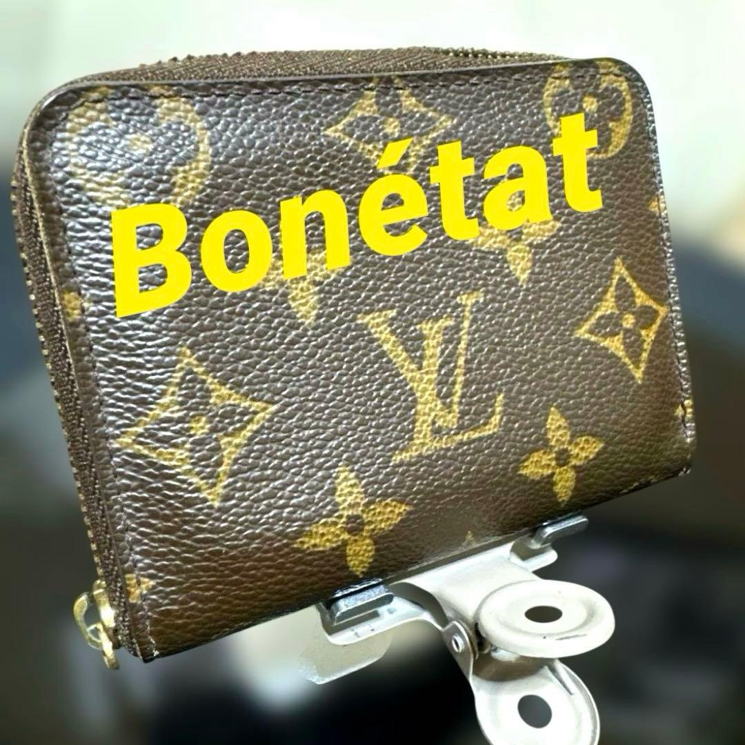 ⑨☆美品/訳あり☆モノグラム♪ジッピー パース ラウンドファスナー