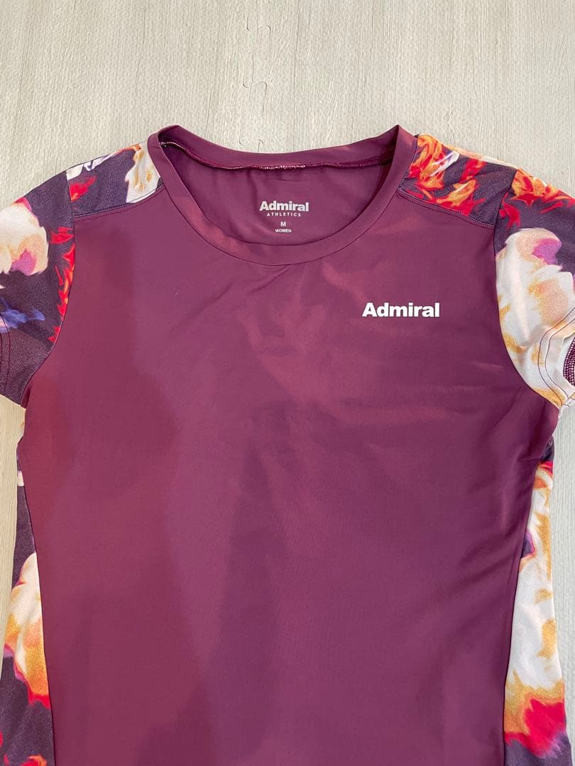 Admiral テニスウェア ワインレッド フラワーパターン　Mサイズ