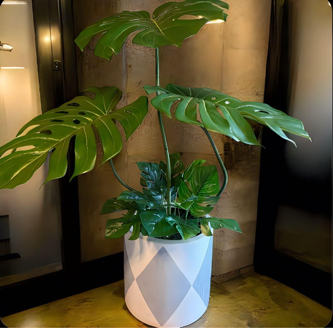 光触媒　人工観葉植物　ウォールグリーン　フェイクグリーン　バリ風特大モンステラ8