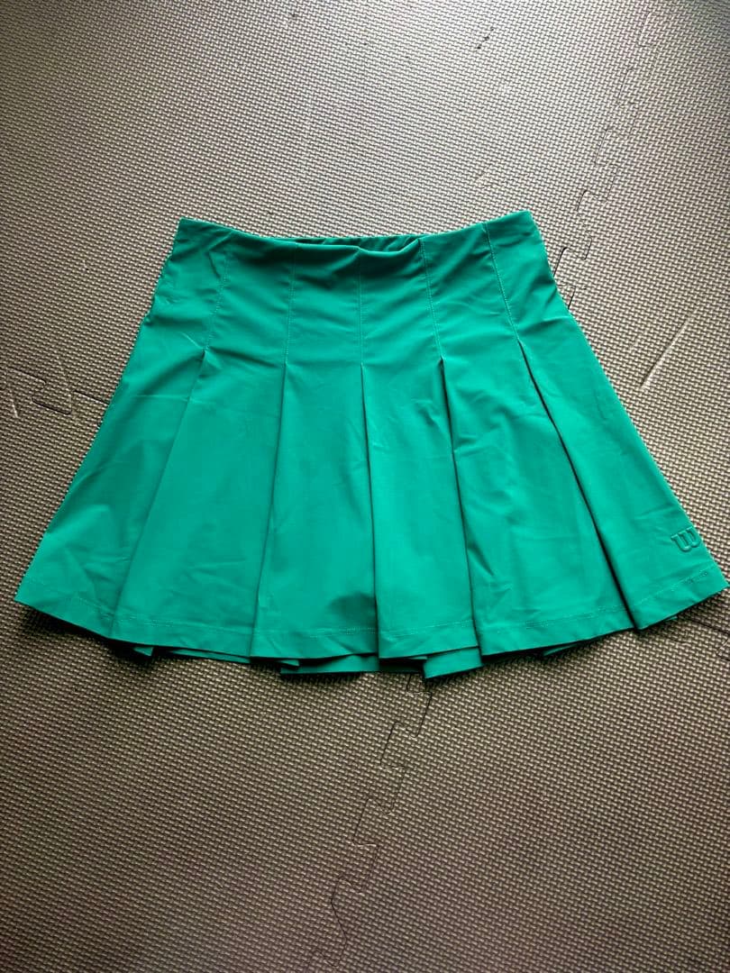 wilson グリーン プリーツスカート ミニ丈