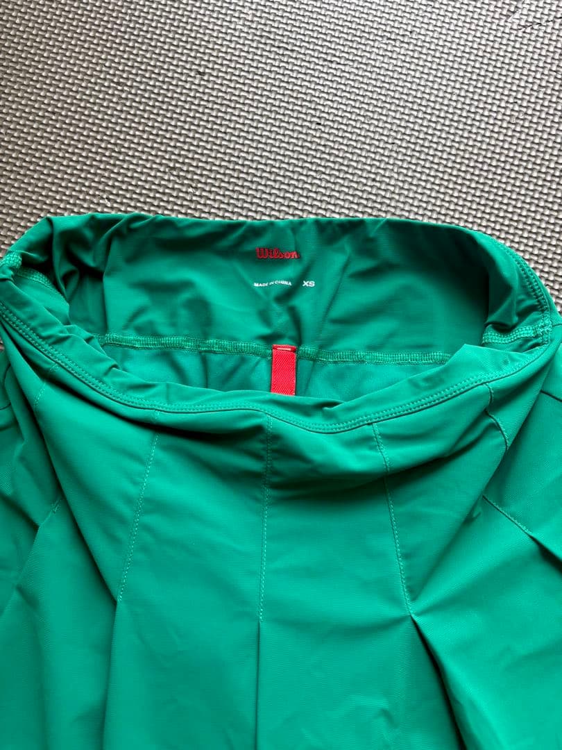 wilson グリーン プリーツスカート ミニ丈