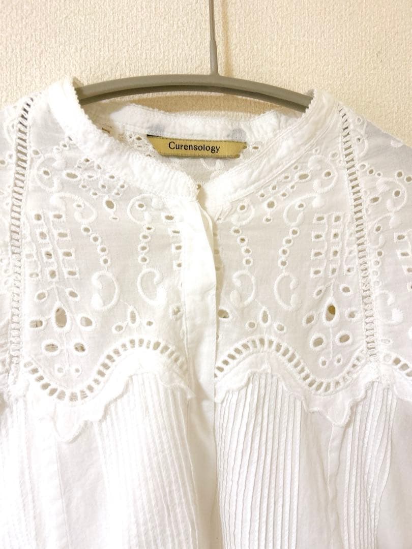 カレンソロジー シャツ ブラウス コットンカットワークブラウス