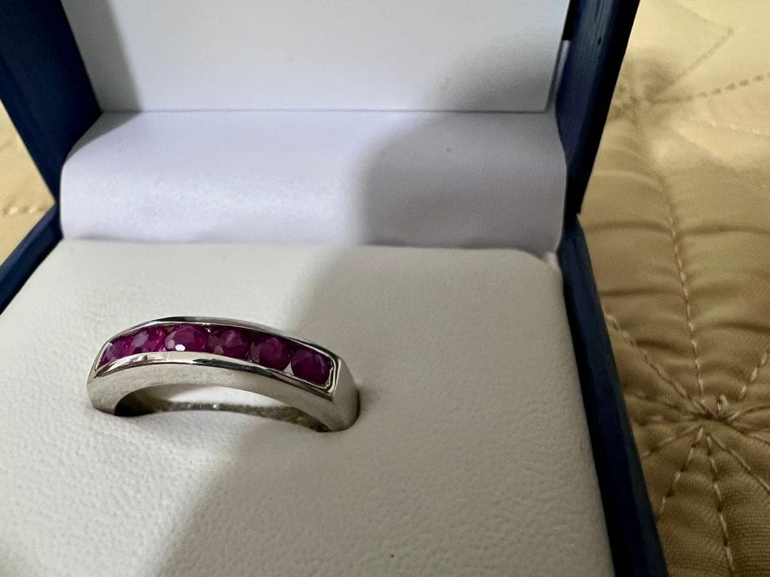 天然ルビー シルバーリング 6石 合計0.67ct スリランカ購入