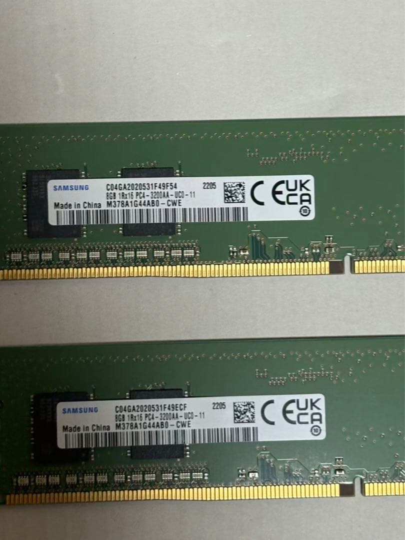 Samsung 8GB*2枚 合計16GB DDR4-3200 美品動作品