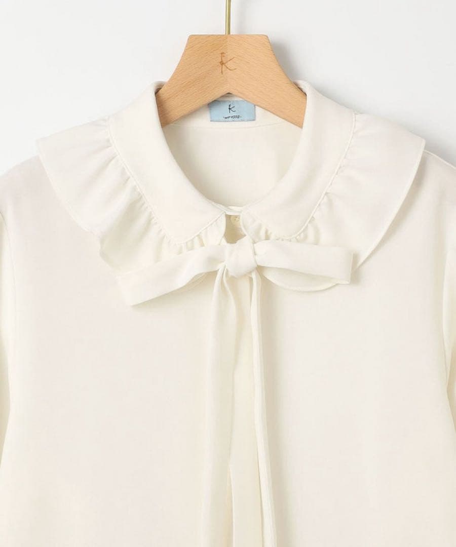 組曲　 ボウタイ付きフリルカラー ブラウス サイズ2