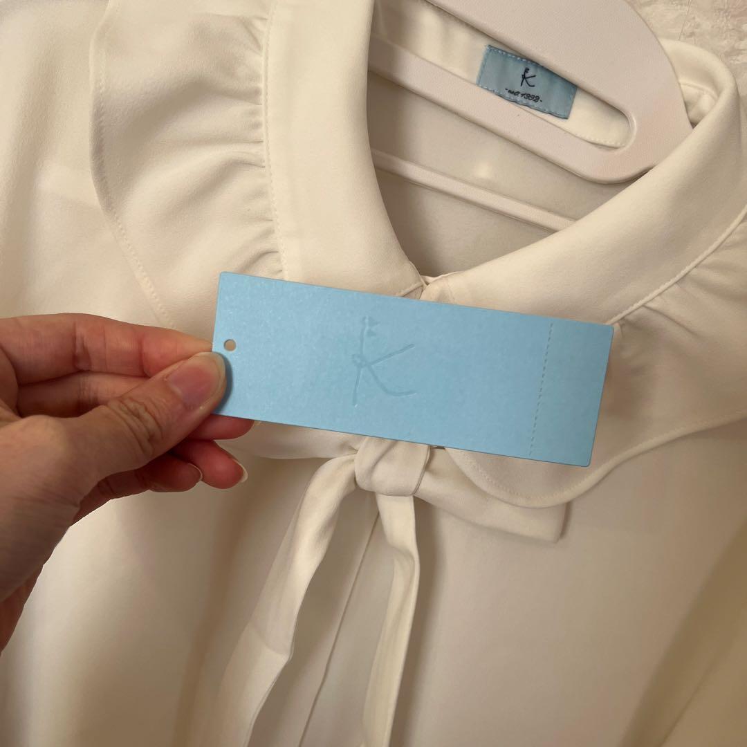 組曲　 ボウタイ付きフリルカラー ブラウス サイズ2