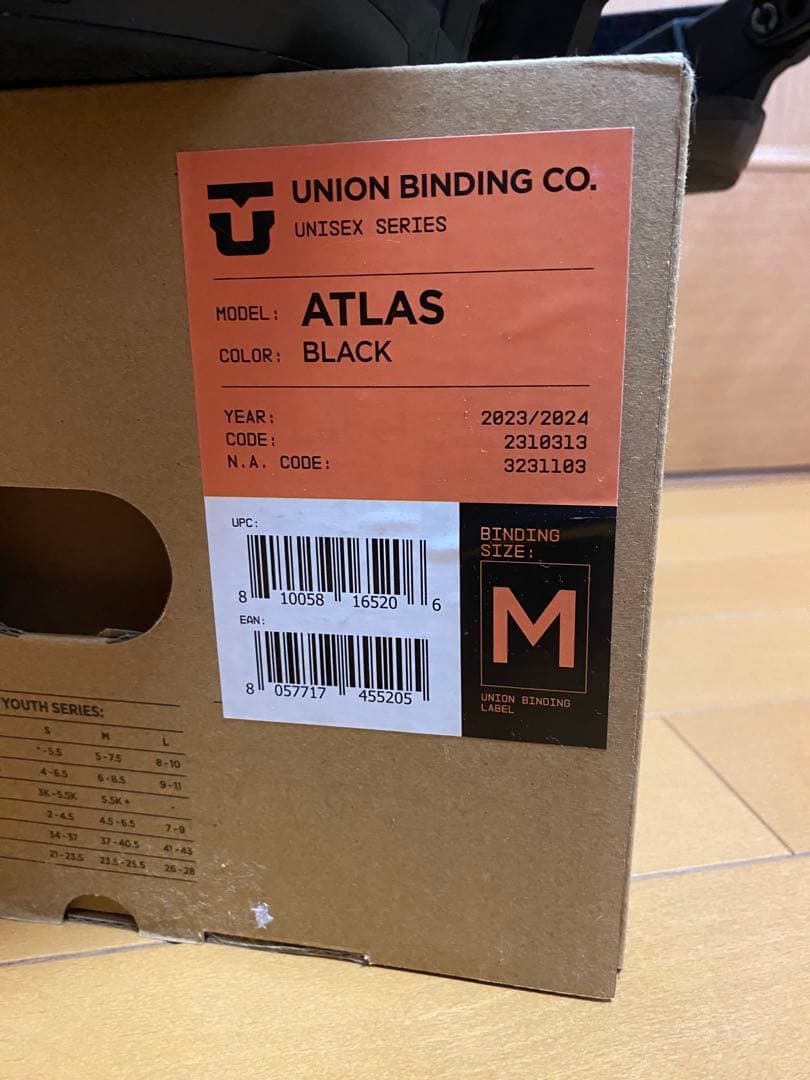 UNION ATLAS ビンディング ブラック M