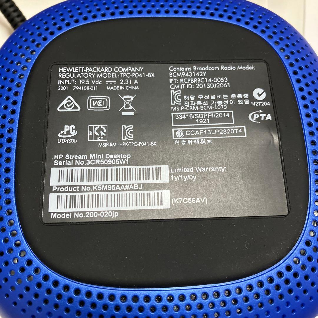 ミニPC HP stream mini 200-020J Desktop PC