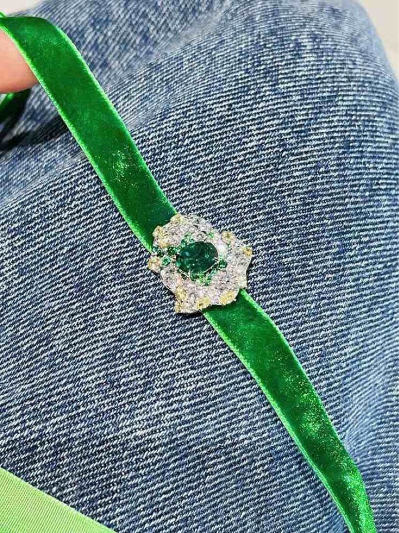 【S925純銀】ラボグロウン・エメラルド リング／クラシックエレガンス