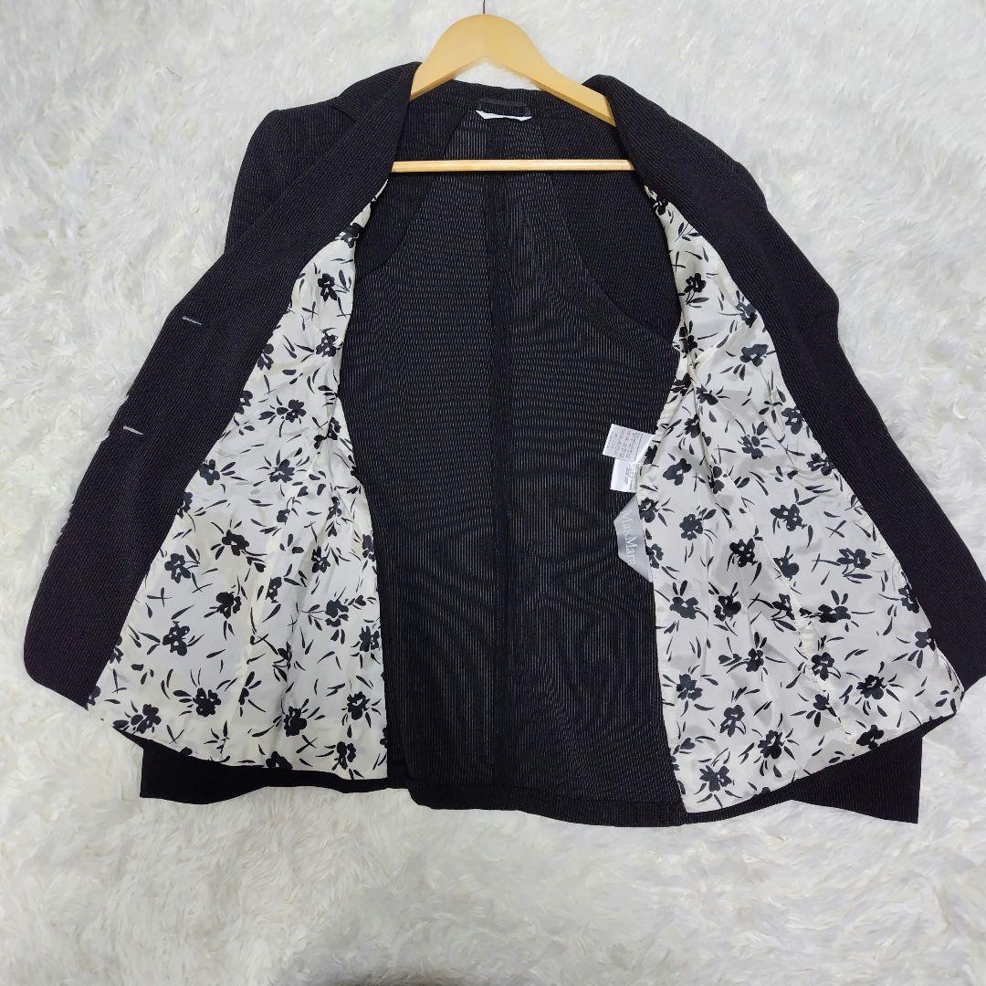 【大きいサイズ】 マックスマーラ パンツスーツ ストライプ ブラック 42