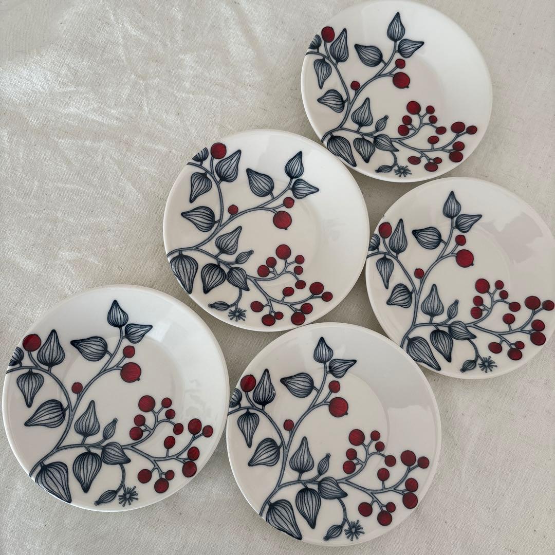 ARABIA　ルノ　フロストベリー　プレート　11.5cm　5枚セット