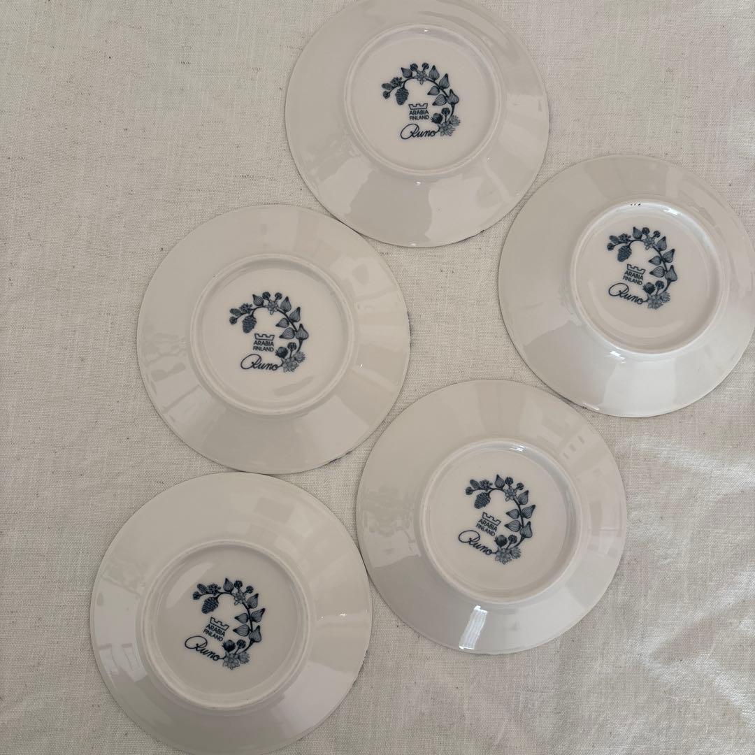 ARABIA　ルノ　フロストベリー　プレート　11.5cm　5枚セット