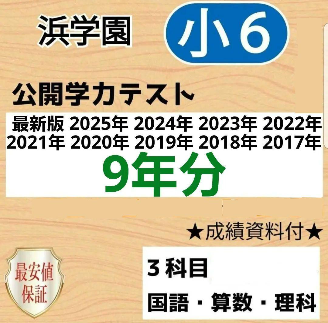 浜学園　小６　公開学力テスト　３教科　算数　国語　理科　９年分