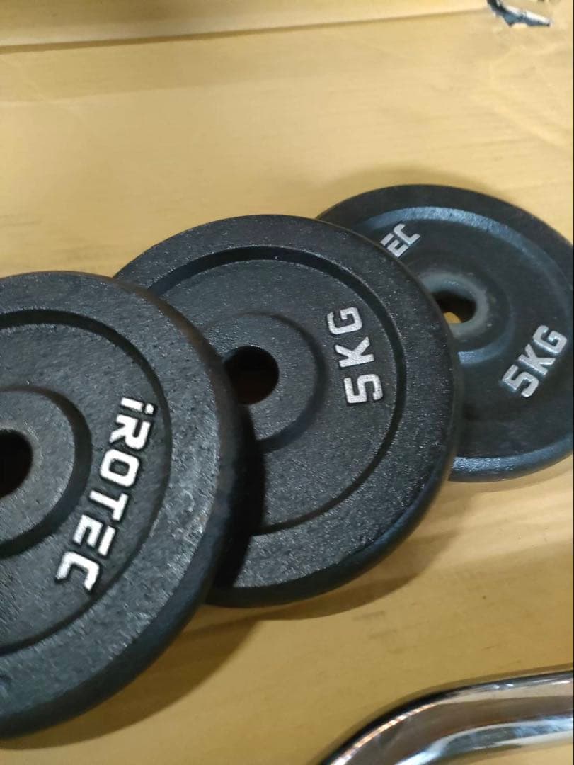 iROTEC 5kg プレート 4枚セット Wバーシャフト　計20kg