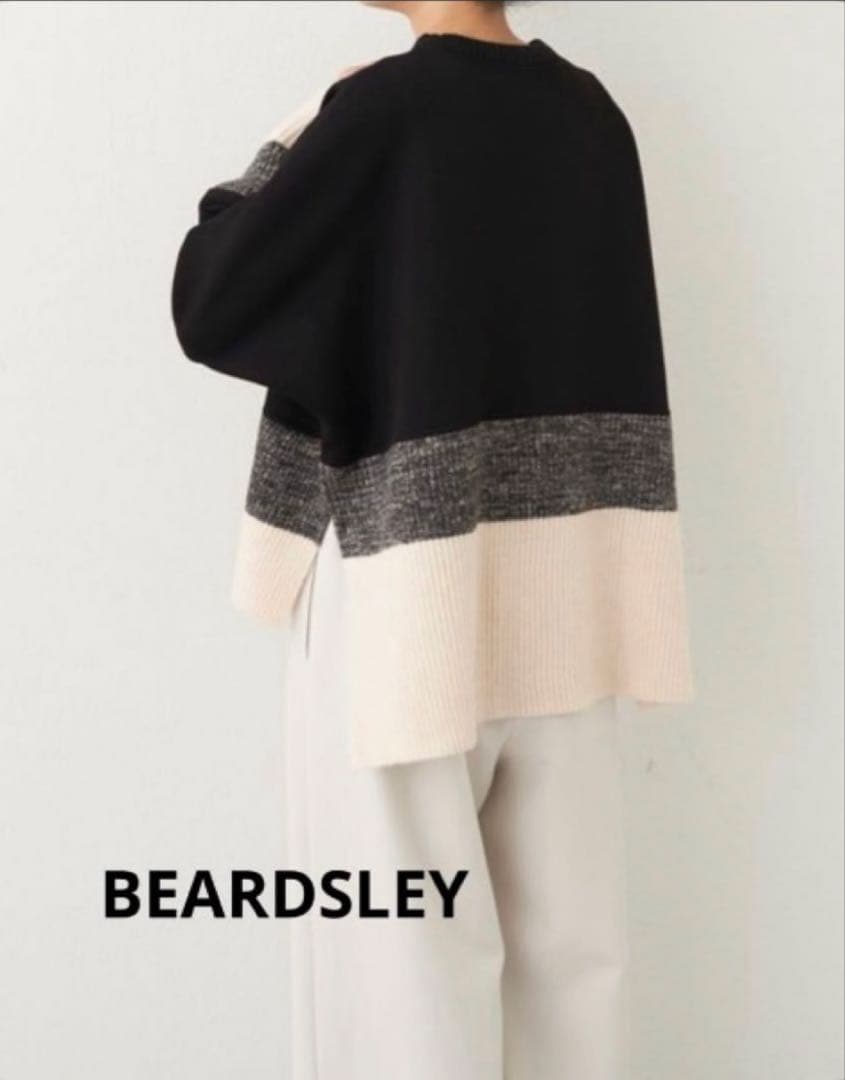 美品定価22000円 BEARDSLEY ボックスシルエット 長袖ニット