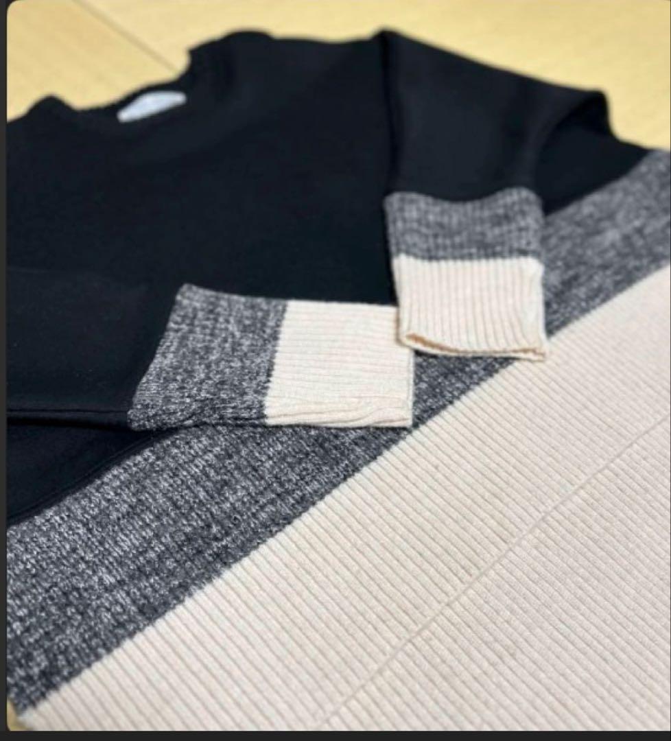 美品定価22000円 BEARDSLEY ボックスシルエット 長袖ニット