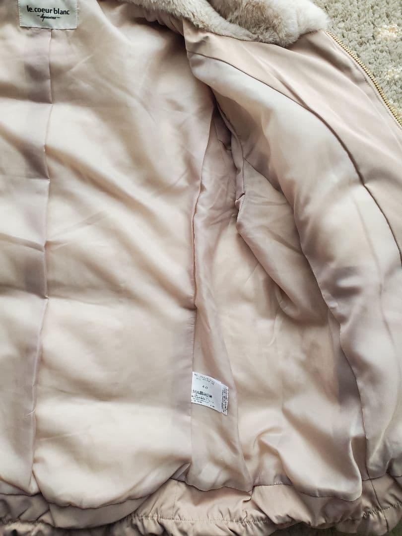 【週末限定価格】le.coeur blanc ファーフードショートダウンLサイズ