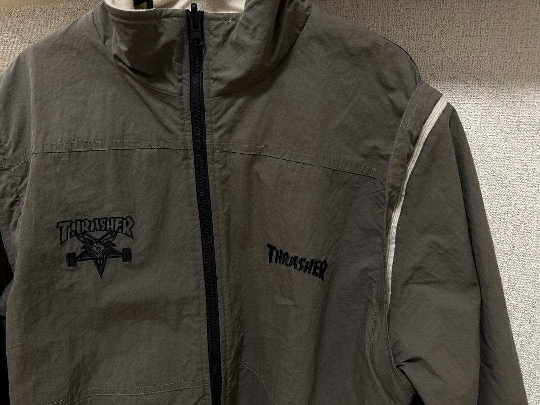 THRASHER スラッシャー ナイロン フリースジャケット 4WAY