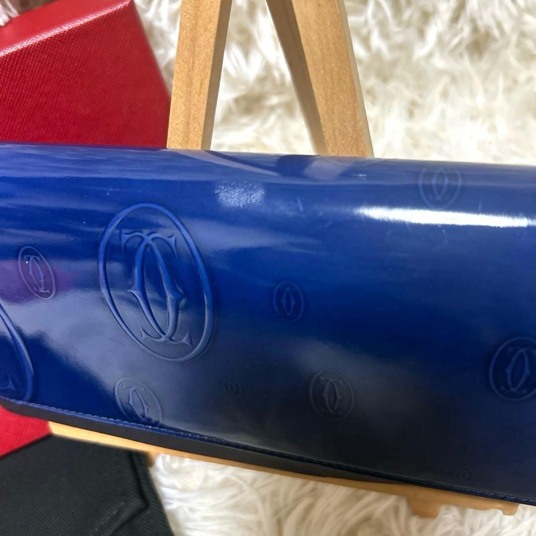 【希少 美品】カルティエ ハッピーバースデー　長財布 ブルー 青　日本限定色