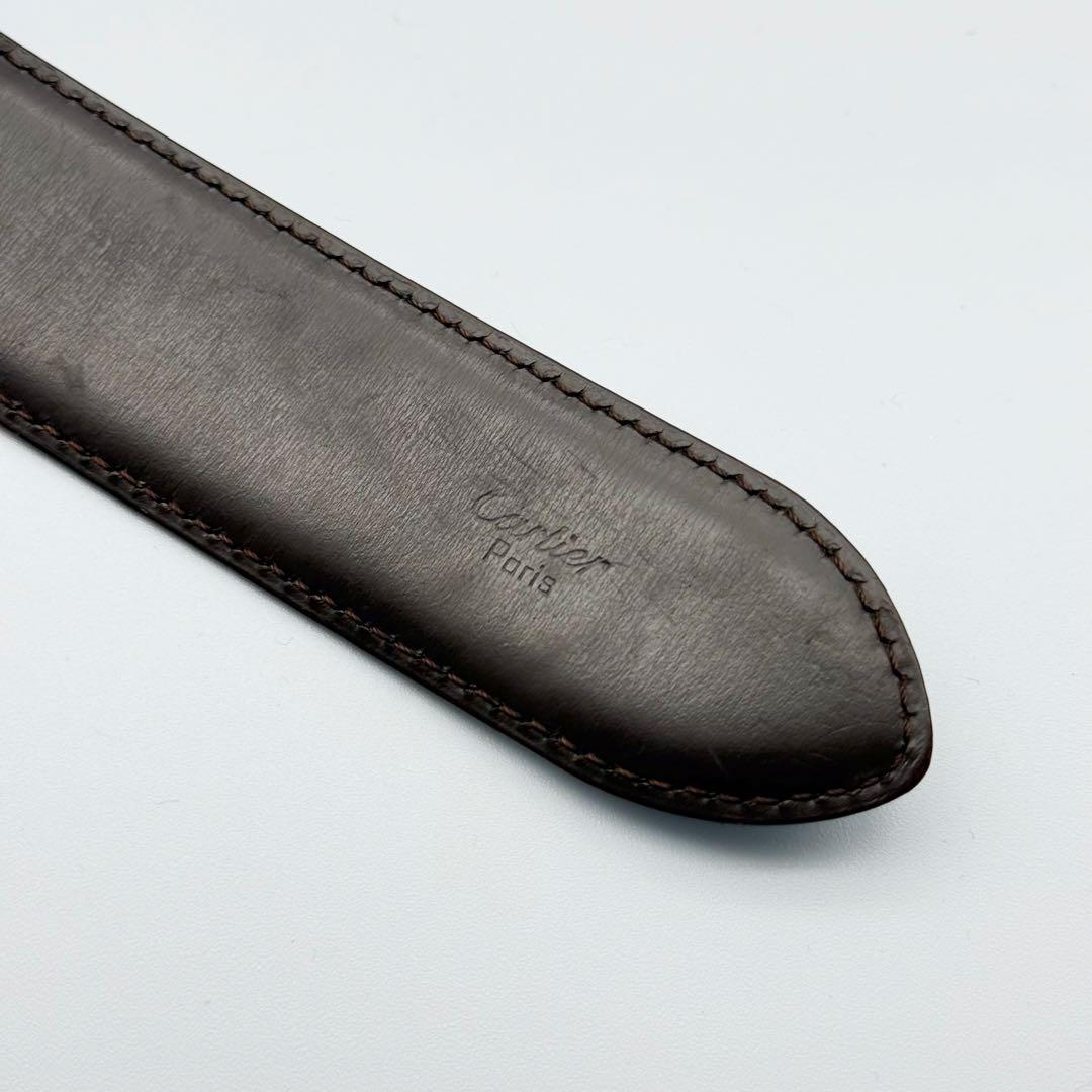 ✨良品✨Cartier タンク ベルト 本革 シルバー金具メンズ 純正ベルト