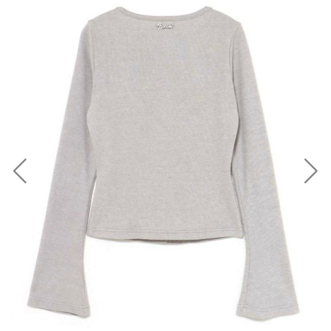 BUBBLES レイヤードリブトップス グレー