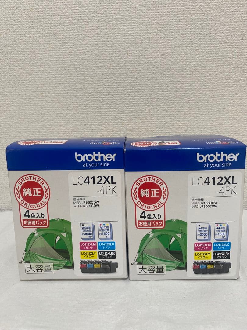 ブラザー工業インクカートリッジ4色パック(大容量)LC412XL-4PK 2個