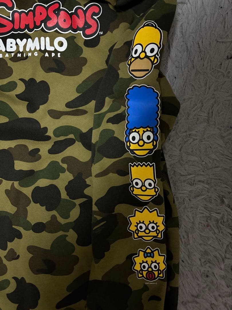 a bathing ape × THE SIMPSONSフルジップパーカーXXL