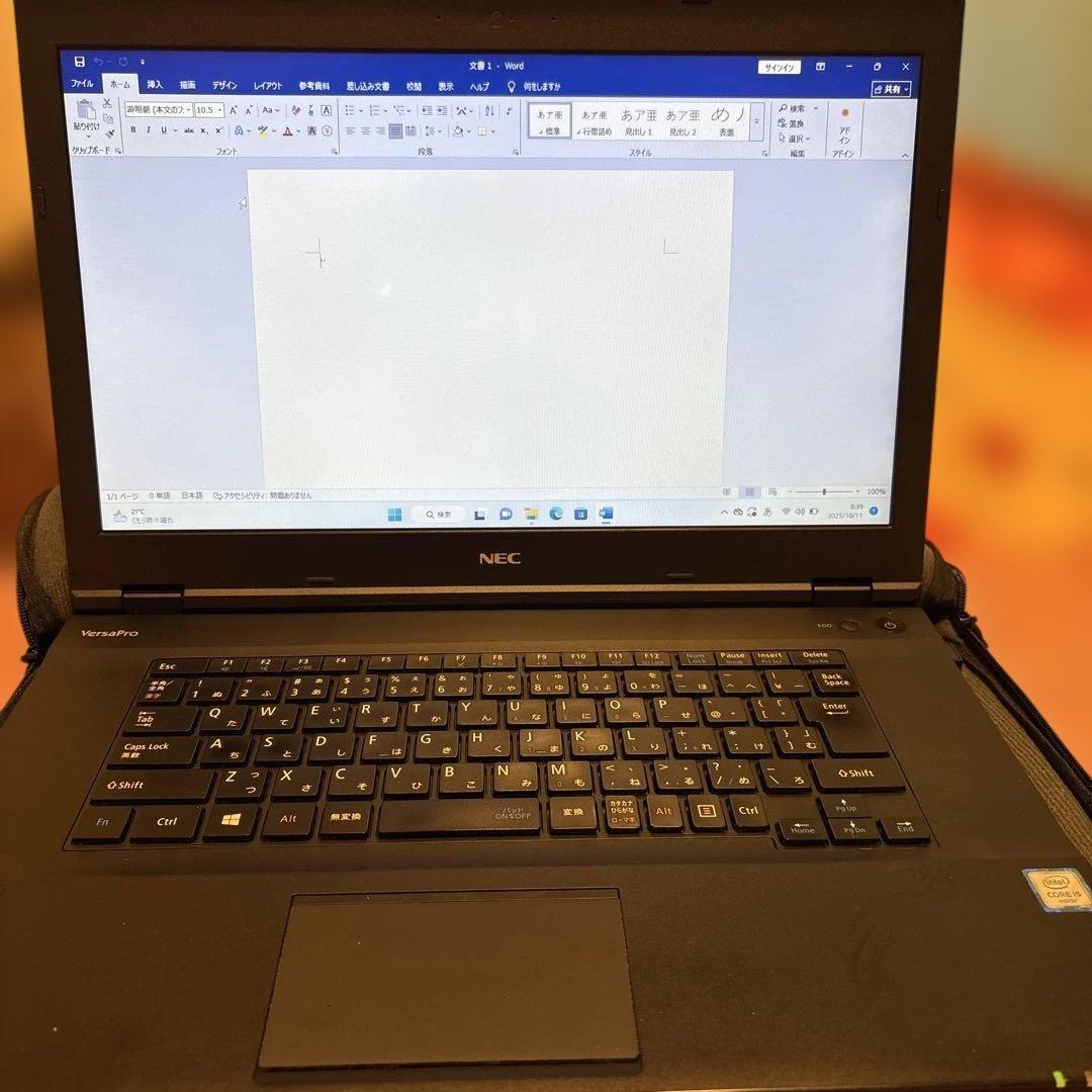 NEC ノートPC ブラック マウス・ACアダプター、（黒のカバン・DVD）付