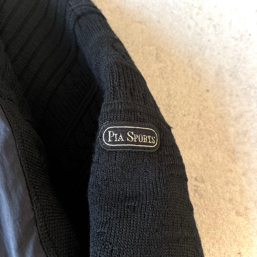 90s ピアスポーツ ウール ナイロン切り替え ドライバーズニット ジャケット