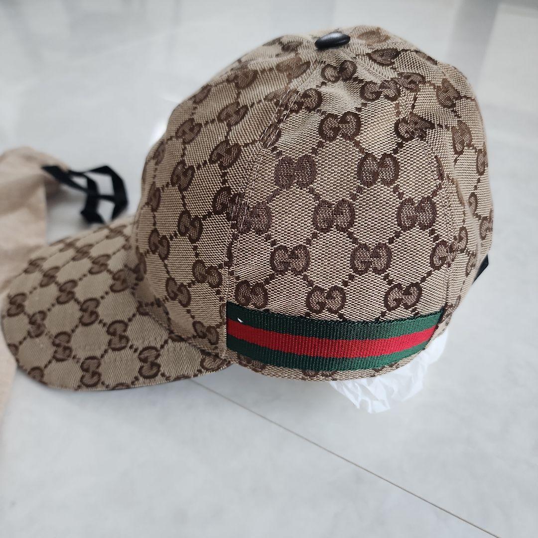 GUCCI GGパターン キャップ ベージュ Mサイズ