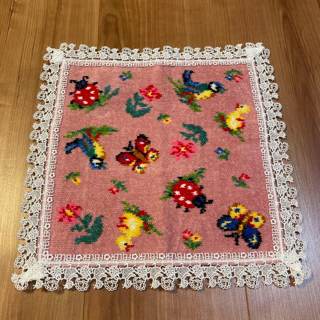 フェイラー×近沢レース　ハンカチ・ティッシュポーチセット　ハイジ　ピンク