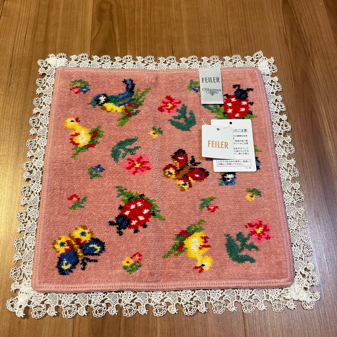 フェイラー×近沢レース　ハンカチ・ティッシュポーチセット　ハイジ　ピンク