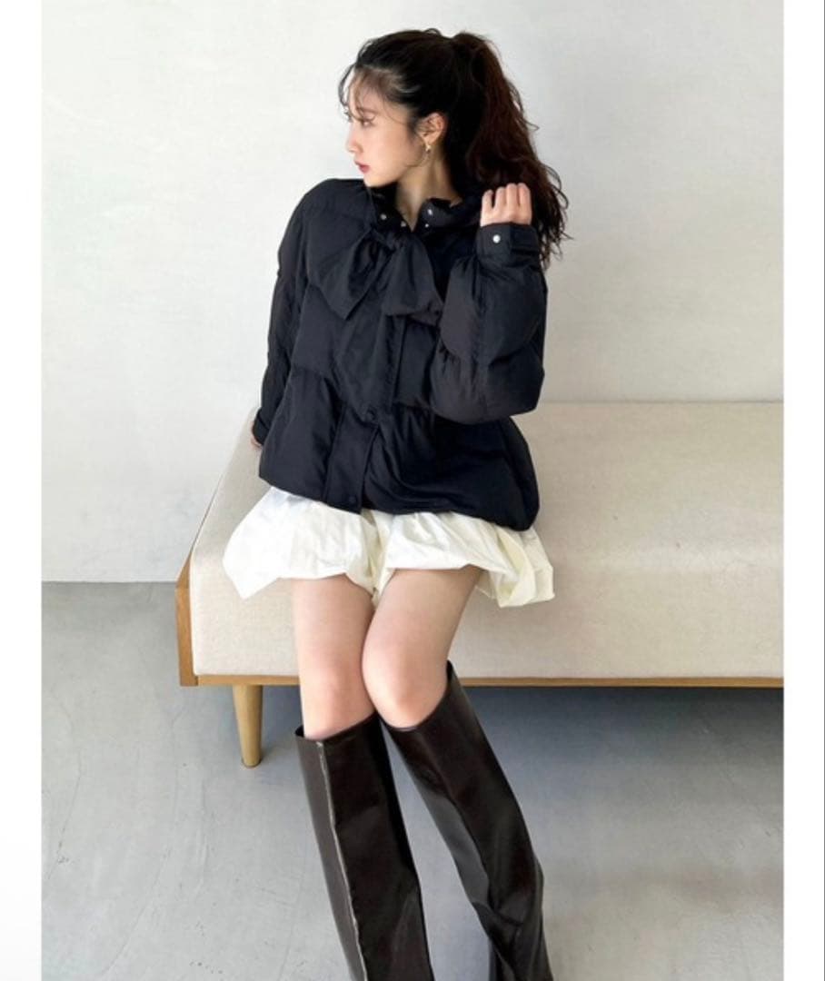 Lily Brown リリーブラウンRecycleリボンダウンジャケット