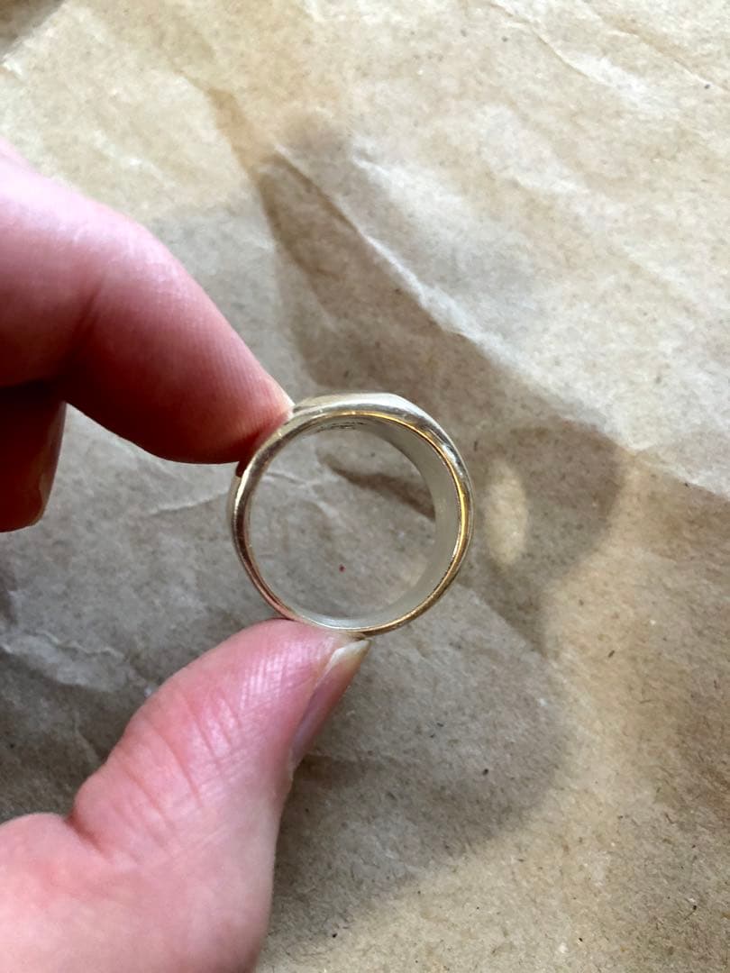 メキシコ製 vintage 925 ピンチ リング 18号程