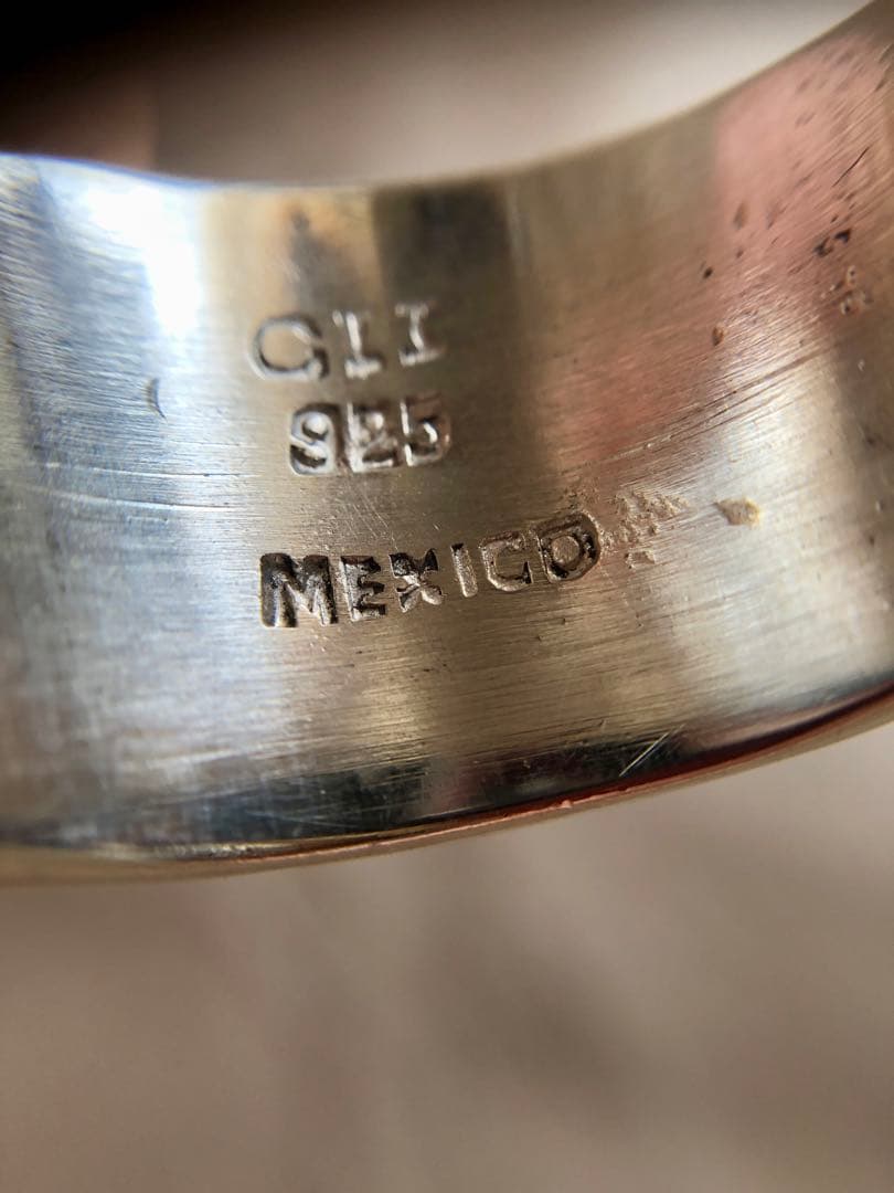 メキシコ製 vintage 925 ピンチ リング 18号程