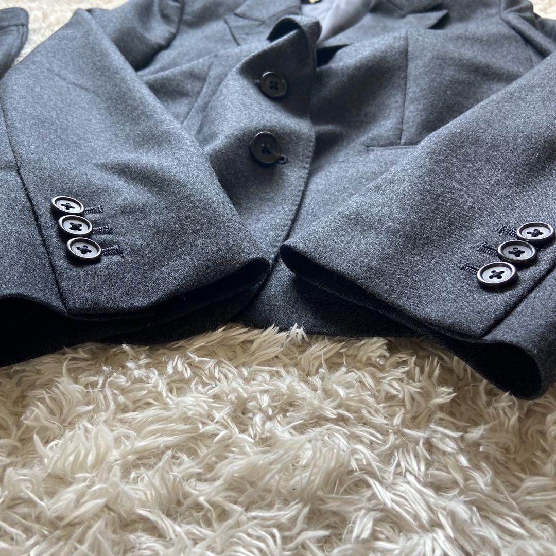 マーガレットハウエル　ワイドパンツスーツ　2/3 グレー　ウール　レディース2B