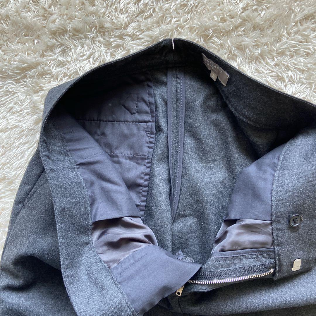 マーガレットハウエル　ワイドパンツスーツ　2/3 グレー　ウール　レディース2B