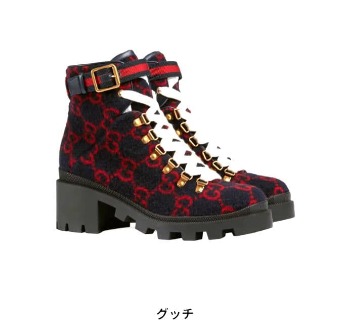 ら*び様 美品【GUCCI】グッチ ブーツGG柄 シェリーライン ブーティ 23