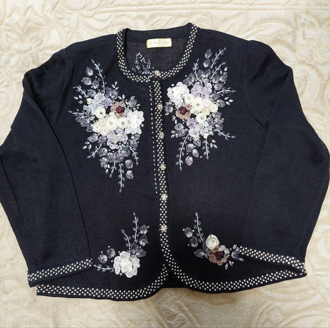 アトリエサガン２点セットLLサイズ花柄刺繍