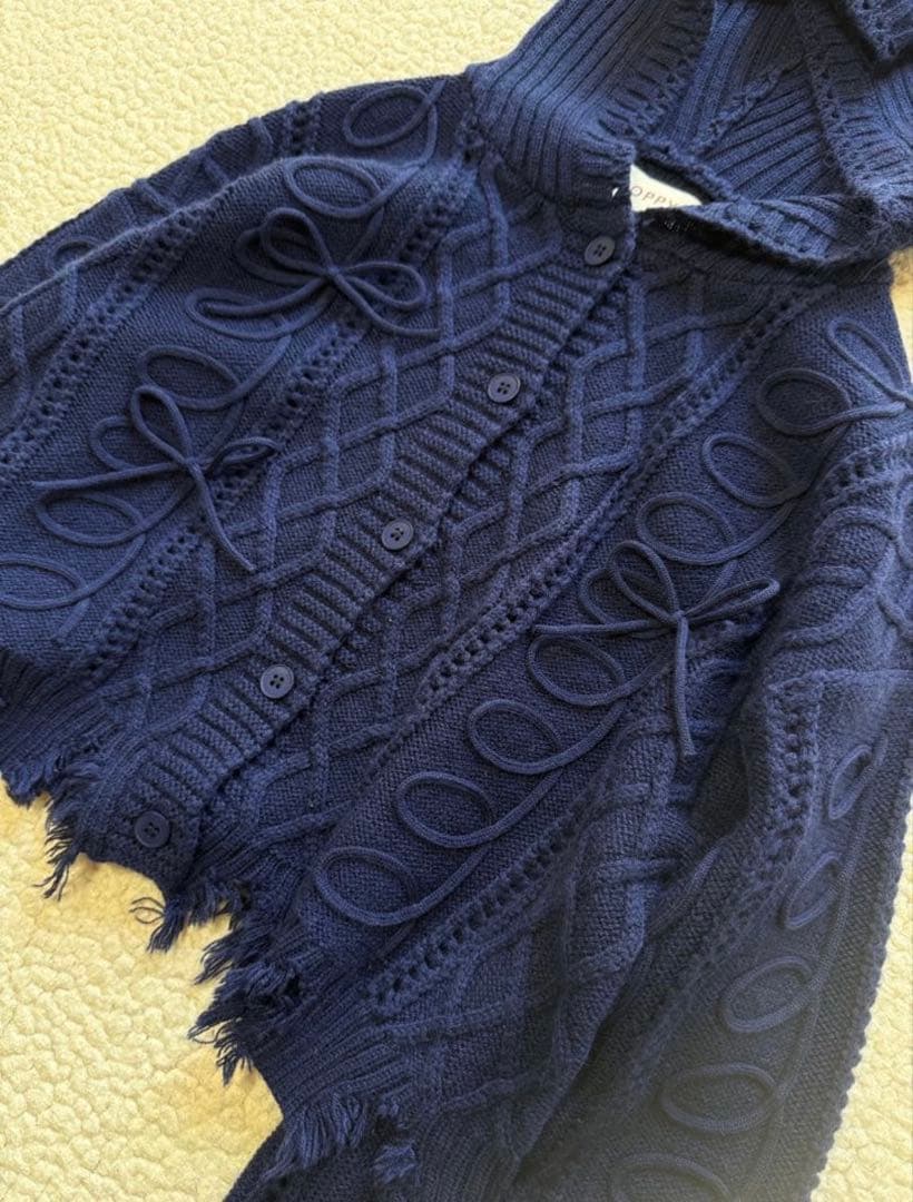 poppy くるくるリボンニット　あさぎーにょ