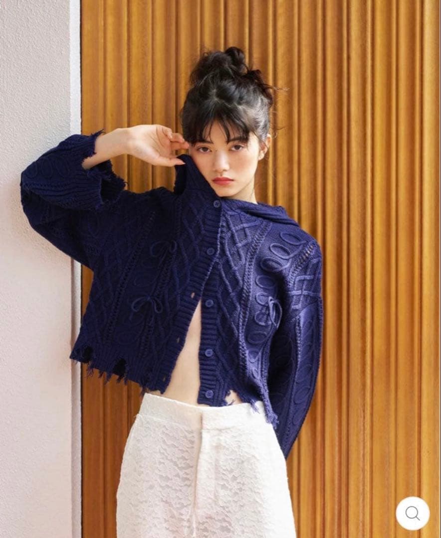 poppy くるくるリボンニット　あさぎーにょ