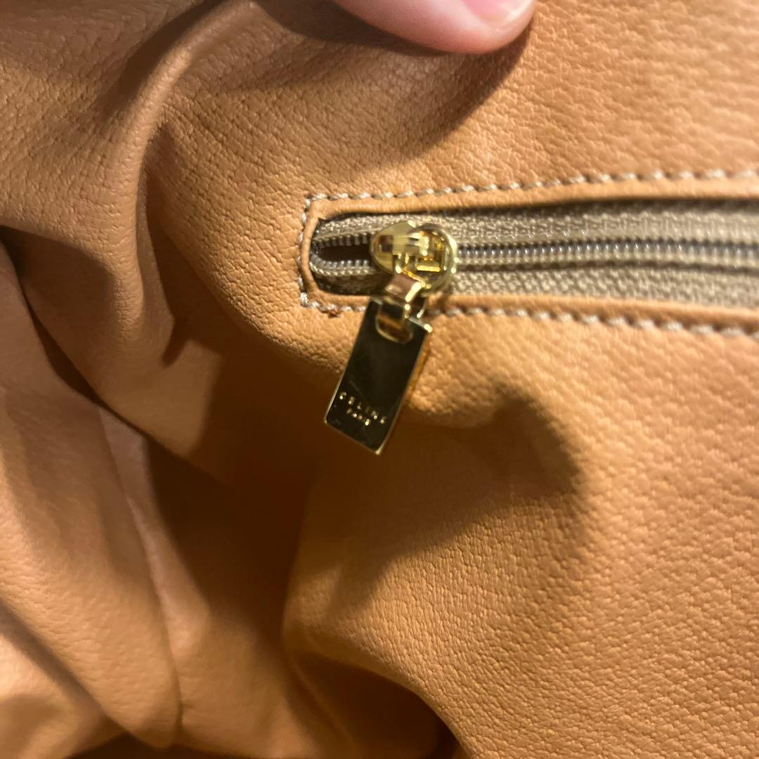 CELINE ブラウン マカダム柄 レザーボストンバッグ　南京錠あり