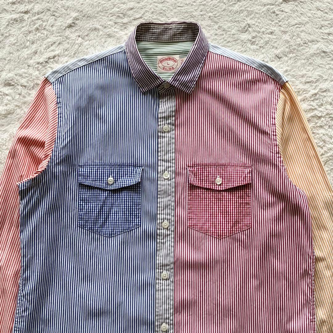 極美品 ブルックスブラザーズ クレイジーパターン ファンシャツ マルチカラー L