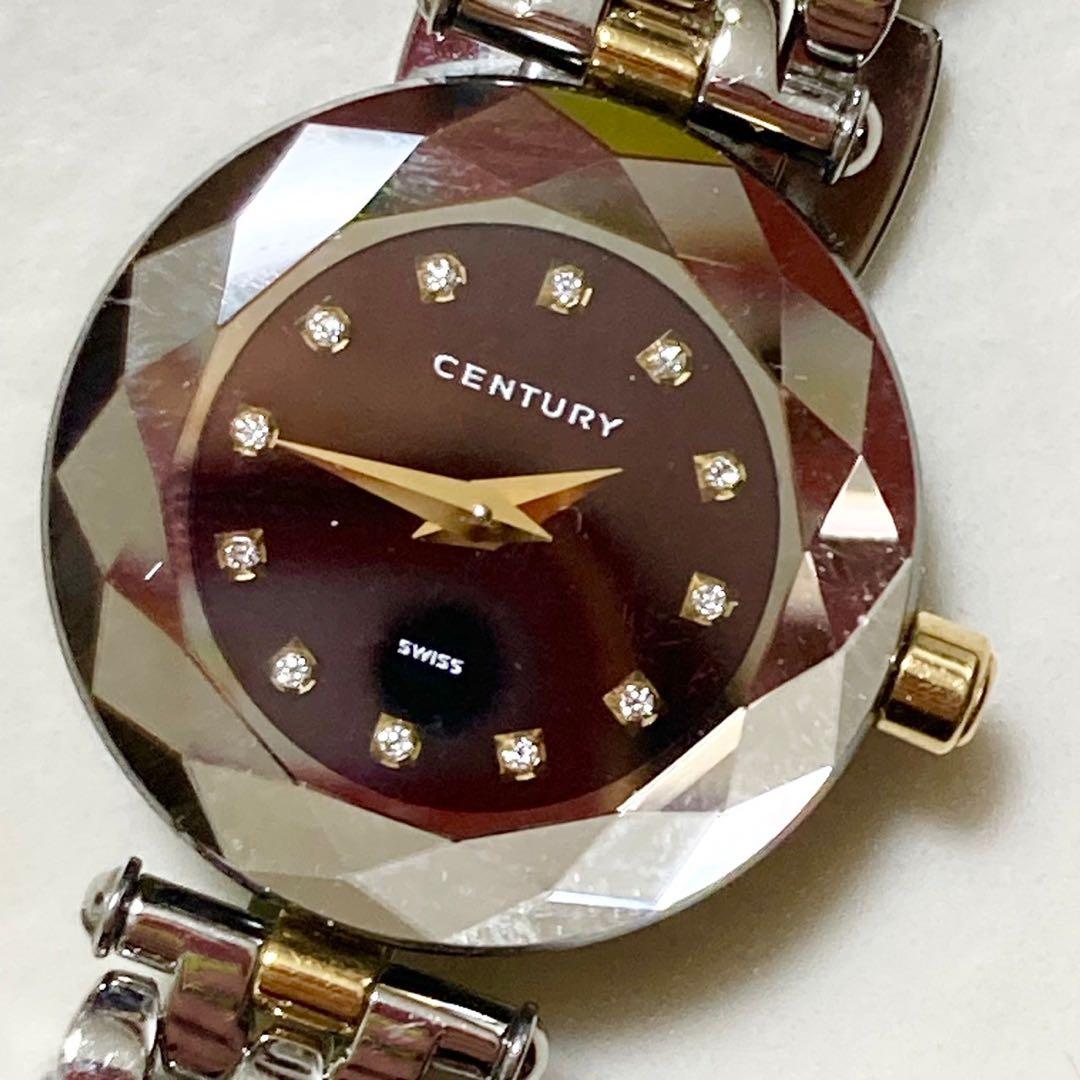 極美品 CENTURY センチュリー 時計 ウォッチ シルバー ダイヤ 高級