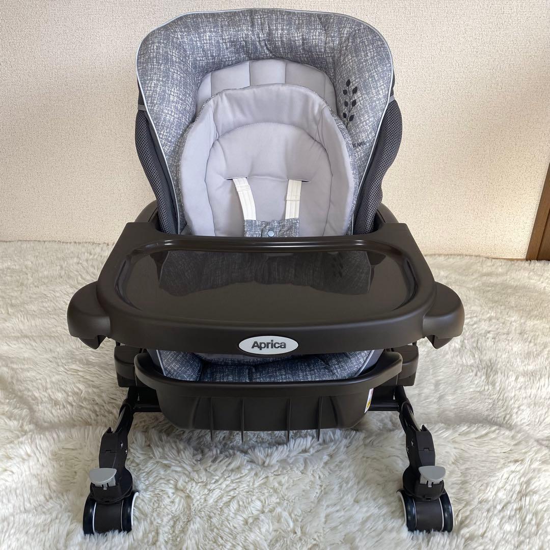 【極美品】Aprica ユラリズム オートライト 電動ハイローチェア グレー